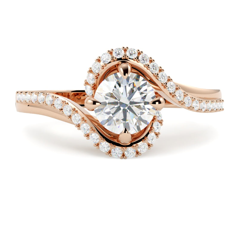 Pierścionek z diamentem Bianca – złoto różowe 585 – GOLDPORT